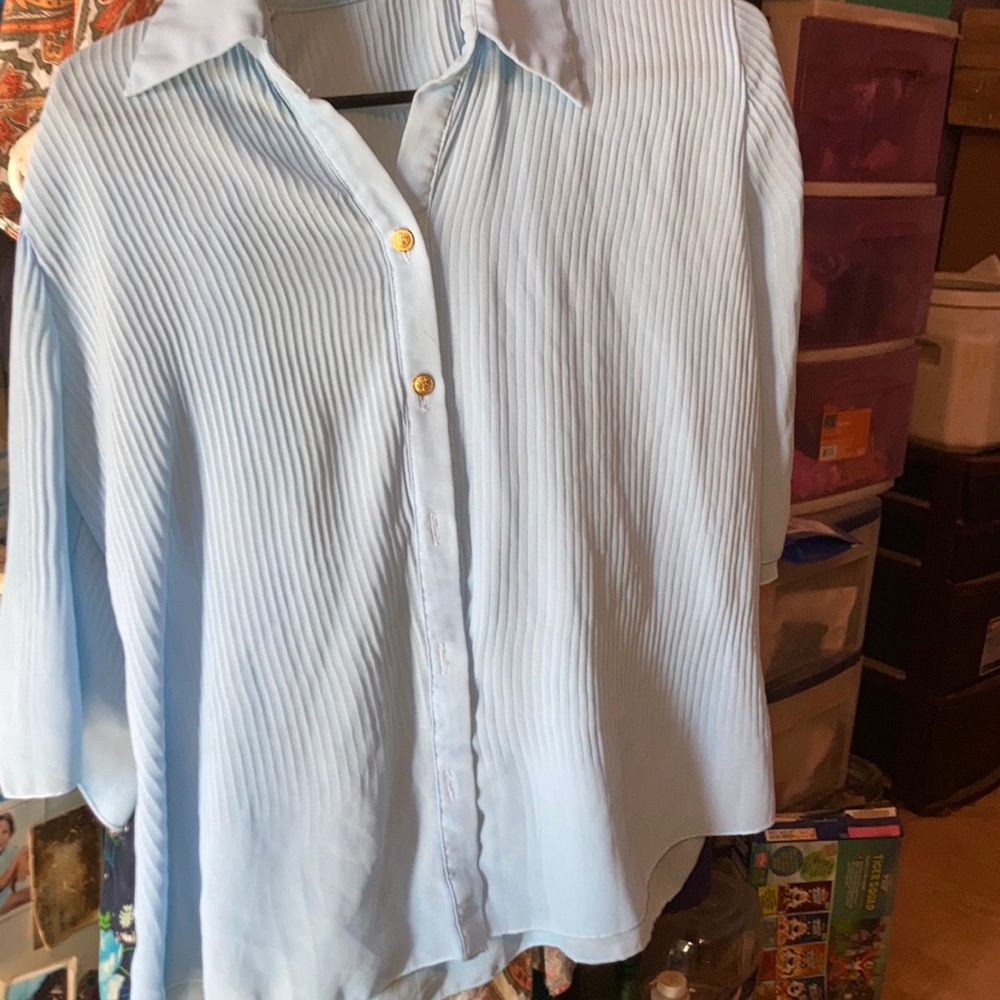 Mesh USA button down blouse